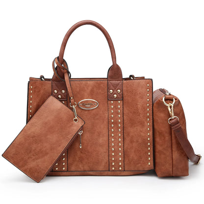 Women's 3-Piece Handbag Set: Tote, Shoulder Bag, and Briefcase