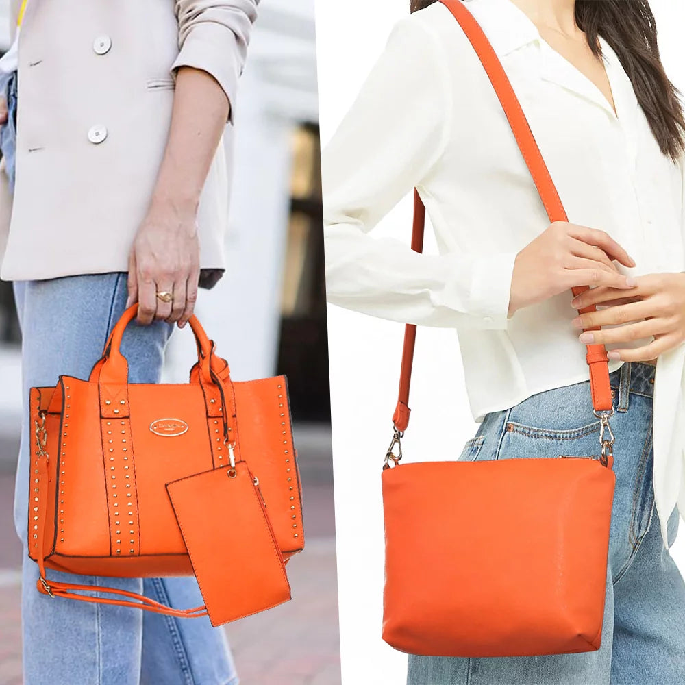 Women's 3-Piece Handbag Set: Tote, Shoulder Bag, and Briefcase 